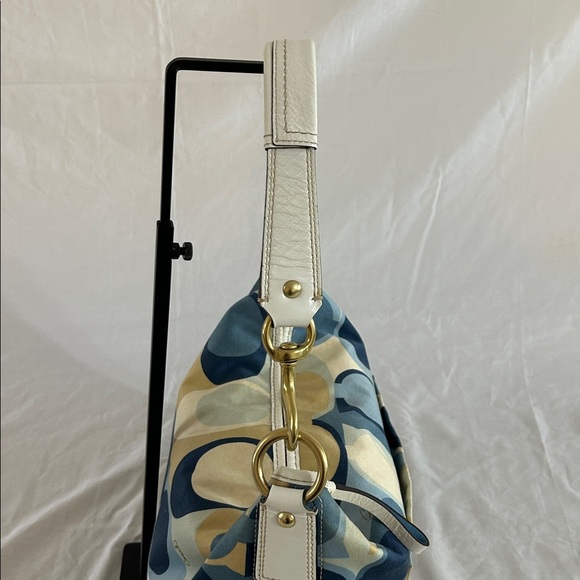 Coach Signature Blue Scarf Print Hobo Bag 11734 - Picture 4 of 9